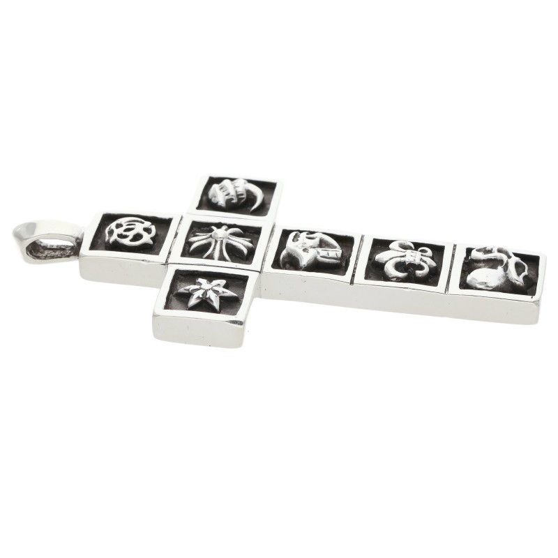 Chrome Hearts Frmd Crs Multi Flamed Cross Pendant Silver Necklace — view 5