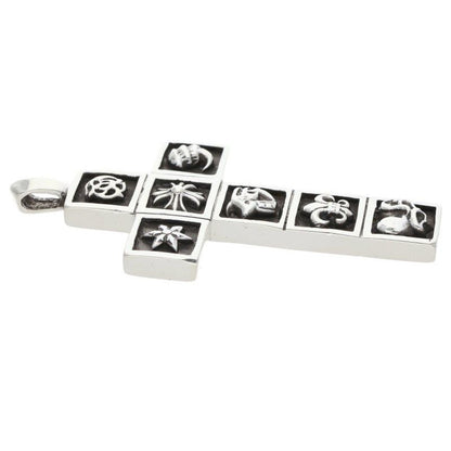 Chrome Hearts Frmd Crs Multi Flamed Cross Pendant Silver Necklace — view 5