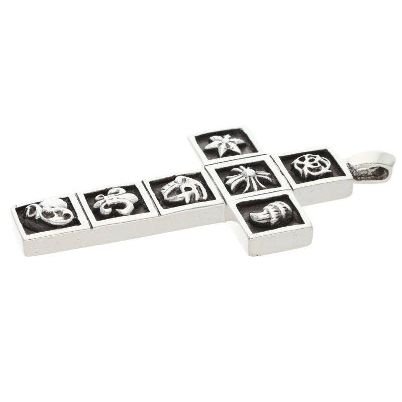 Chrome Hearts Frmd Crs Multi Flamed Cross Pendant Silver Necklace — view 4