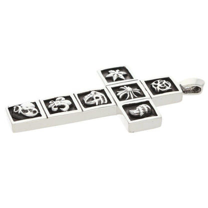 Chrome Hearts Frmd Crs Multi Flamed Cross Pendant Silver Necklace — view 4
