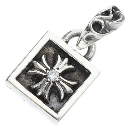 Chrome Hearts Framed CH Plus Charm Silver Necklace Top