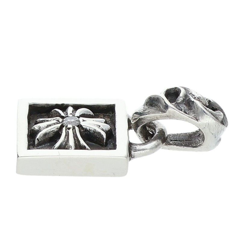 Chrome Hearts Framed CH Plus Charm Silver Necklace Top — view 4
