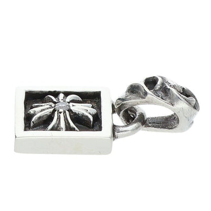 Chrome Hearts Framed CH Plus Charm Silver Necklace Top — view 4