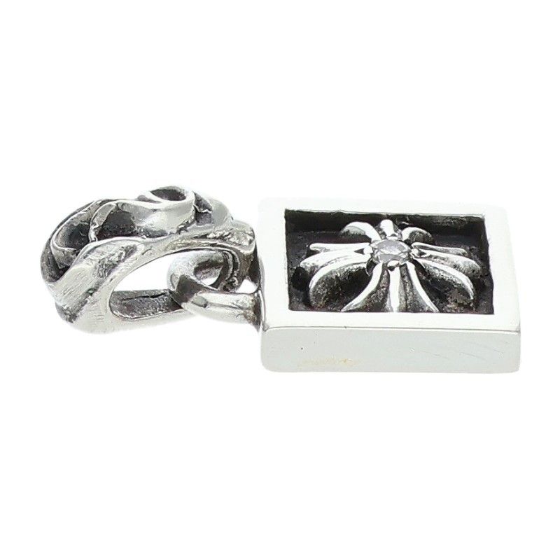 Chrome Hearts Framed CH Plus Charm Silver Necklace Top — view 3