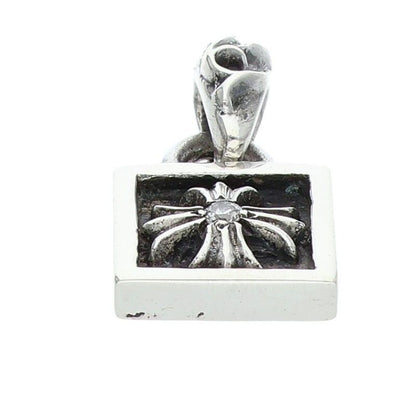 Chrome Hearts Framed CH Plus Charm Silver Necklace Top — view 5