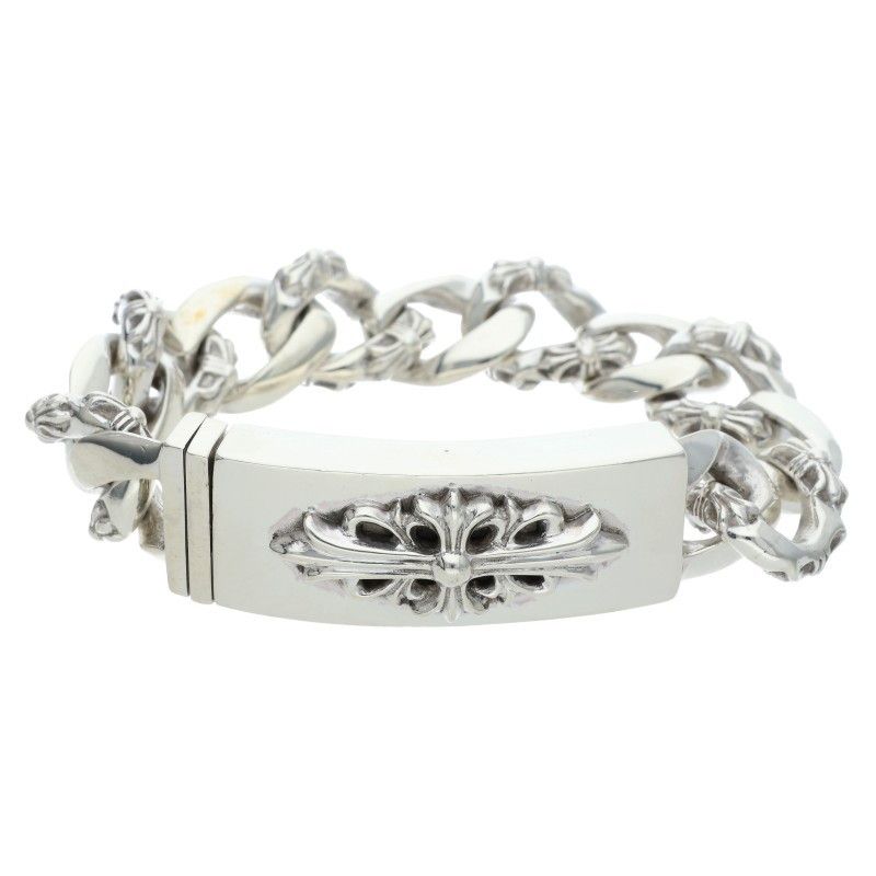 Chrome Hearts ID Floral Crs ID Fancy Silver Bracelet
