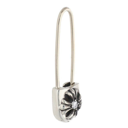 Chrome Hearts ER Safety Pin Dia Pin 1 Diamond Silver Earrings