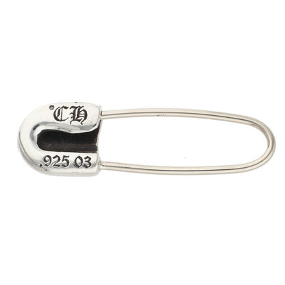 Chrome Hearts ER Safety Pin Dia Pin 1 Diamond Silver Earrings — view 3