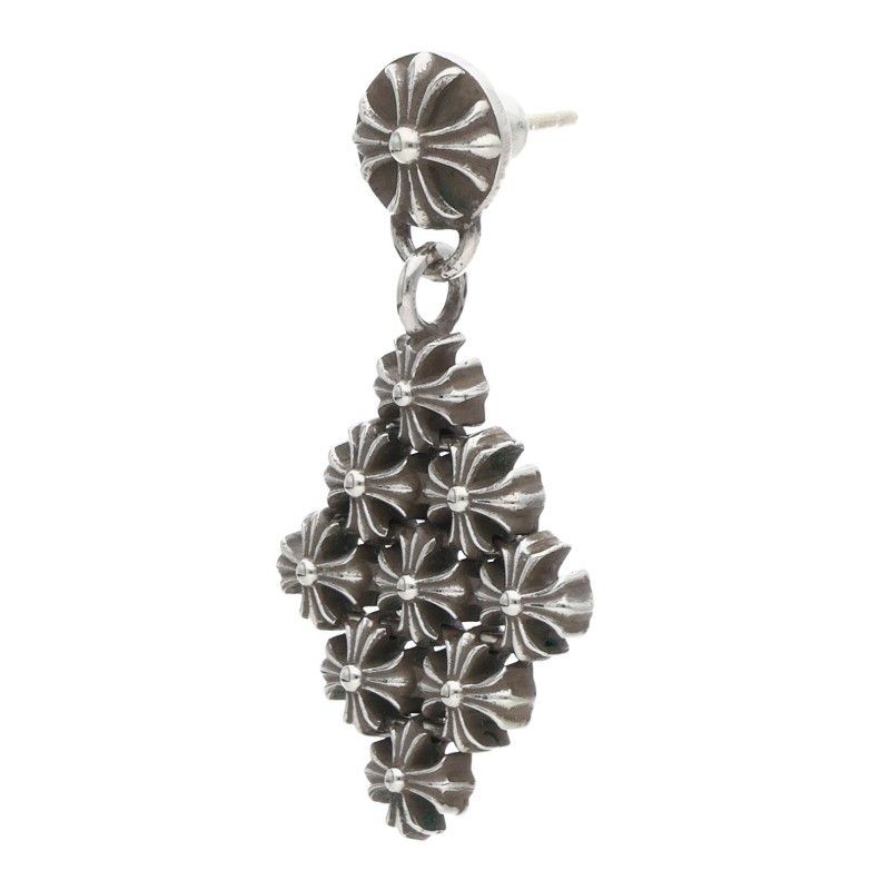 Chrome Hearts Drp Chn Mail Pls Chainmail Drop Silver Earrings