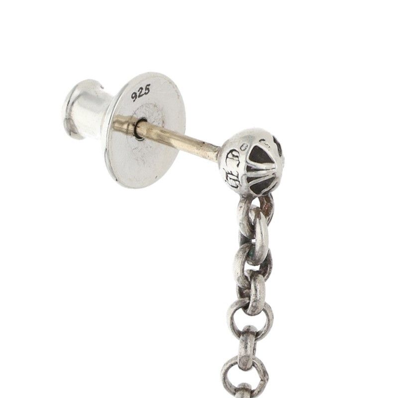 Chrome Hearts Chain Spike Drop Silver Earrings — view 4