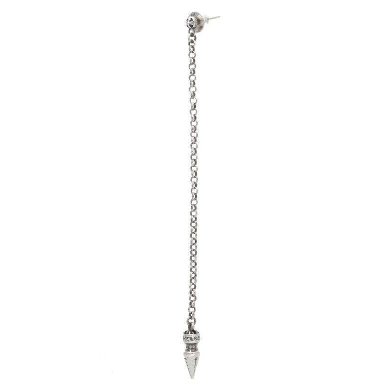 Chrome Hearts Chain Spike Drop Silver Earrings