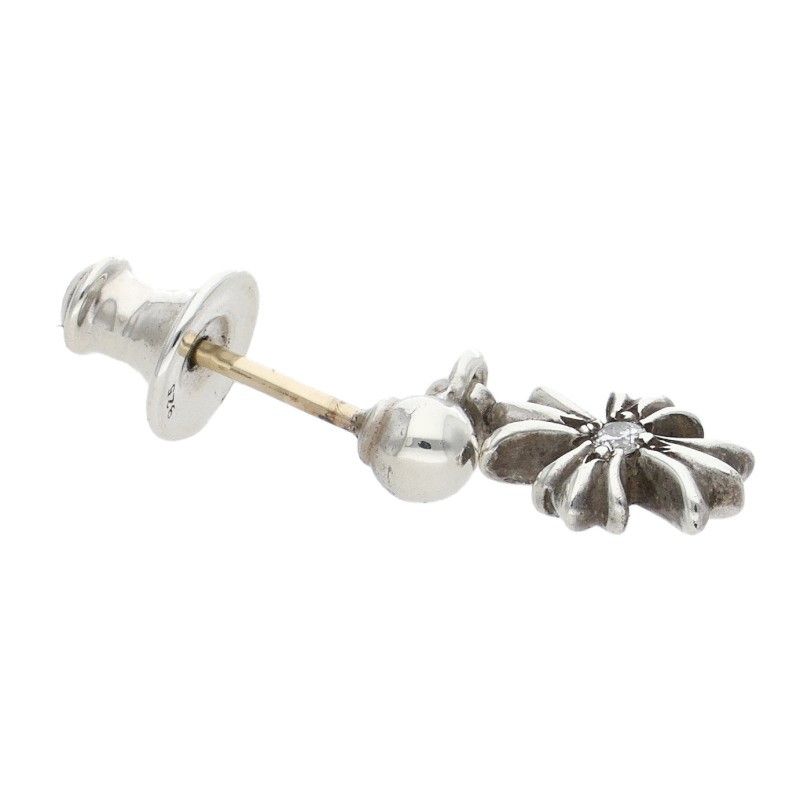 Chrome Hearts Tny CH Pls Dia Tiny Ech Plus Drop 1 Diamond Silver Earrings — view 3