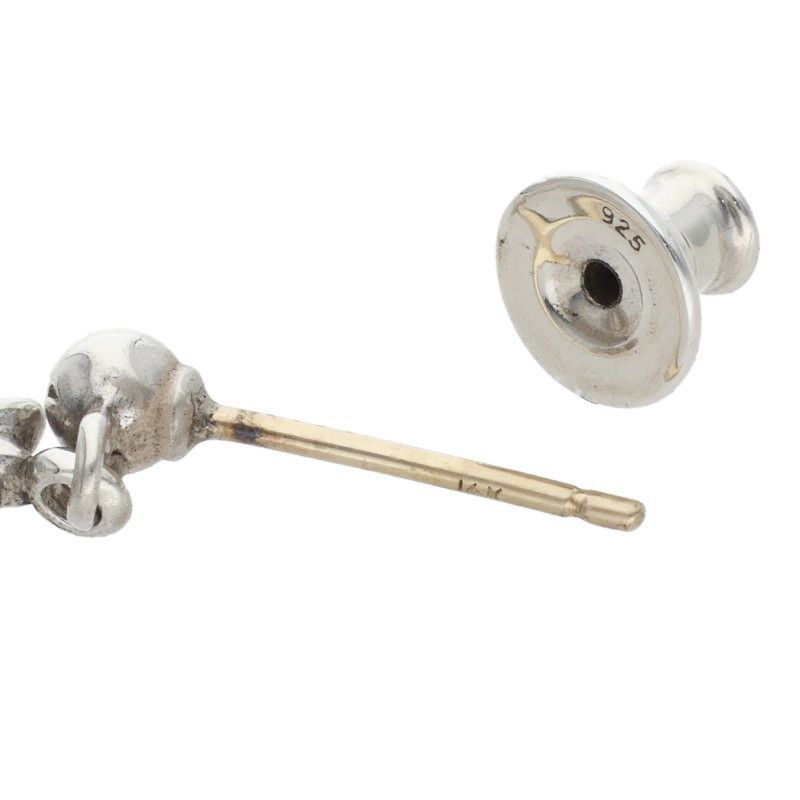 Chrome Hearts Tny CH Pls Dia Tiny Ech Plus Drop 1 Diamond Silver Earrings — view 5