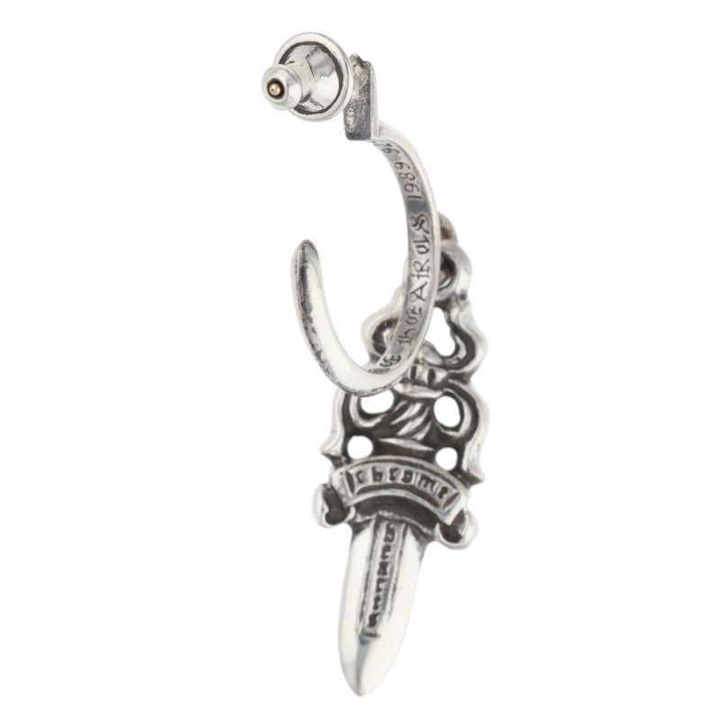 Chrome Hearts No5 Dagger 5 Daga Hoop Silver Earrings — view 2