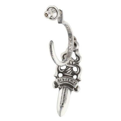 Chrome Hearts No5 Dagger 5 Daga Hoop Silver Earrings — view 2