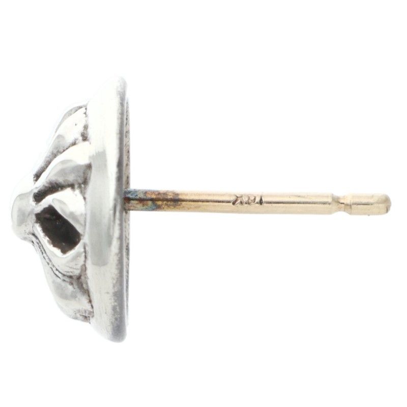 Chrome Hearts Stud Crsbll Cross Ball Silver Earrings — view 4