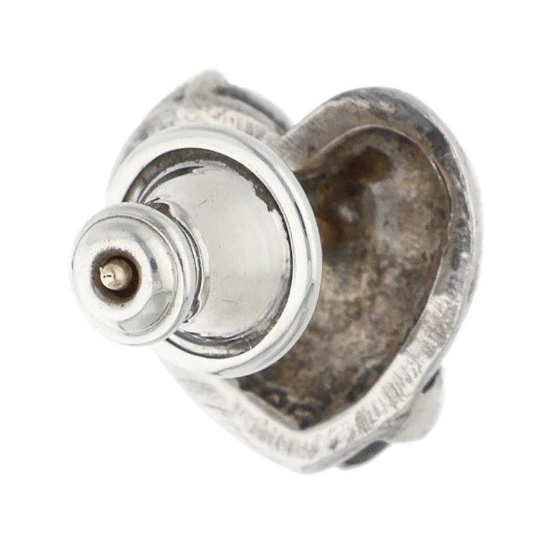 Chrome Hearts Stud Heart Silver Earrings — view 2