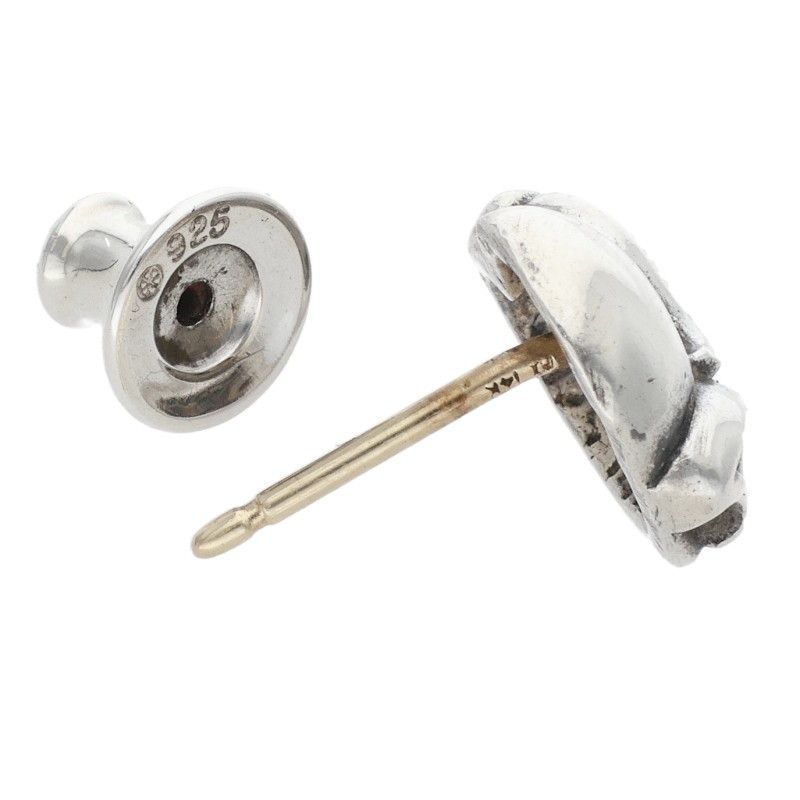 Chrome Hearts Stud Heart Silver Earrings — view 5