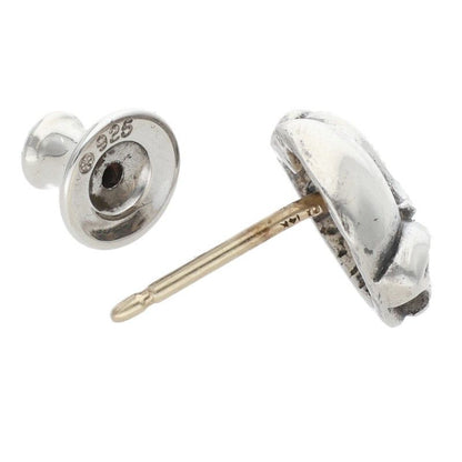 Chrome Hearts Stud Heart Silver Earrings — view 5