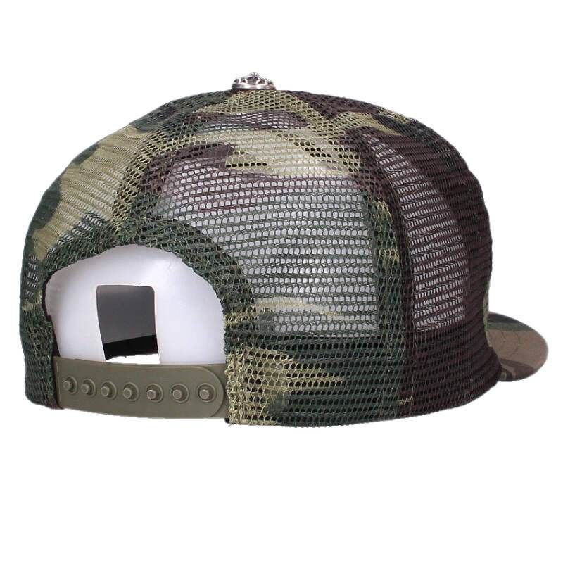 Chrome Hearts One Trucker Cap Truck Khaki Cap CH Camouflage Mesh Hat with Patch — view 2