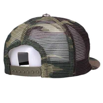 Chrome Hearts One Trucker Cap Truck Khaki Cap CH Camouflage Mesh Hat with Patch — view 2
