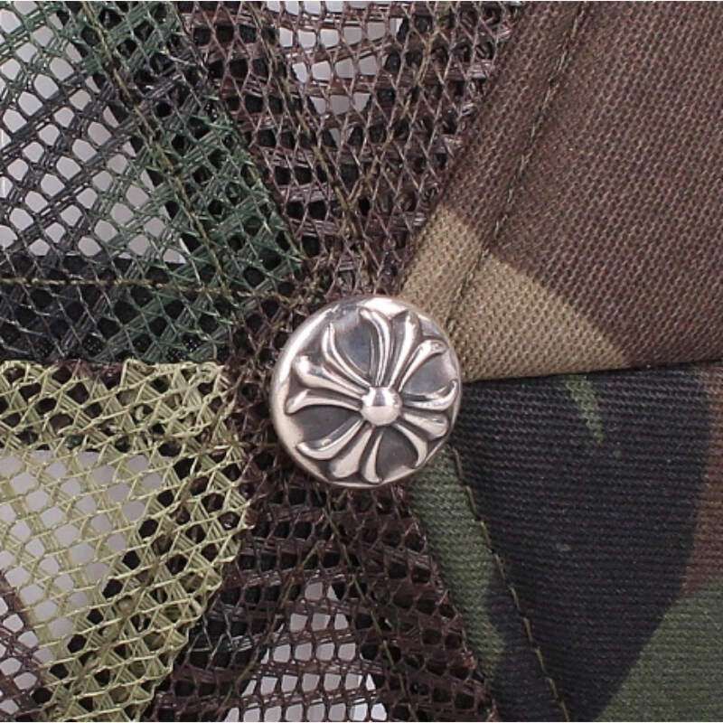 Chrome Hearts One Trucker Cap Truck Khaki Cap CH Camouflage Mesh Hat with Patch — view 5