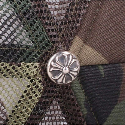 Chrome Hearts One Trucker Cap Truck Khaki Cap CH Camouflage Mesh Hat with Patch — view 5
