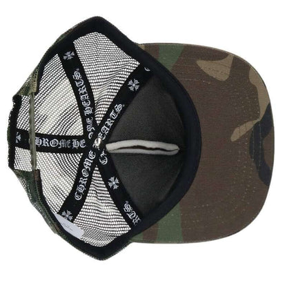 Chrome Hearts One Trucker Cap Truck Khaki Cap CH Camouflage Mesh Hat with Patch — view 4