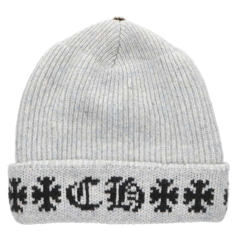 Chrome Hearts Big Daddy Cross Button CH Plus Embroidery Cashmere Knit Hat — view 2