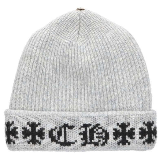Chrome Hearts Big Daddy Cross Button CH Plus Embroidery Cashmere Knit Hat