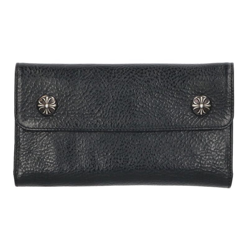 Chrome Hearts Wave Cross Ball Button Leather Wallet