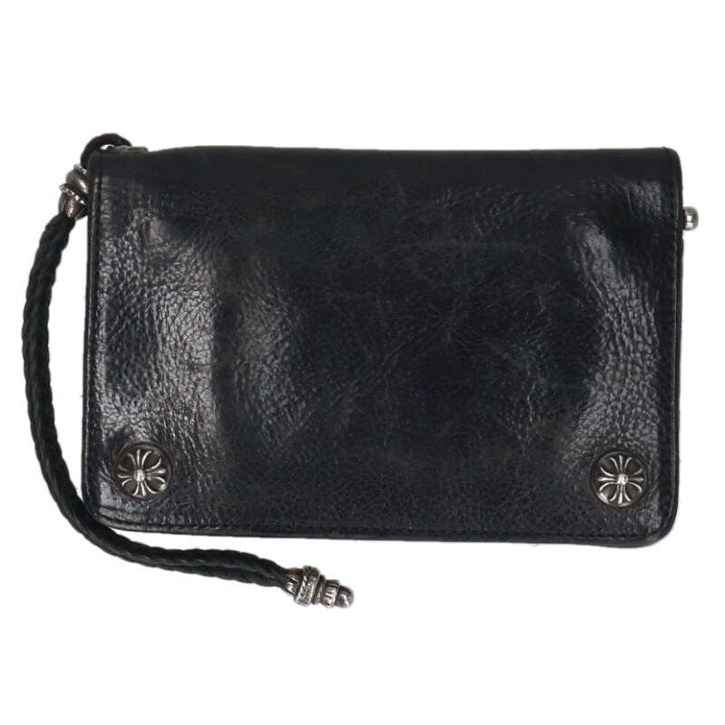 Chrome Hearts Strap Cross Ball Button Leather Wallet
