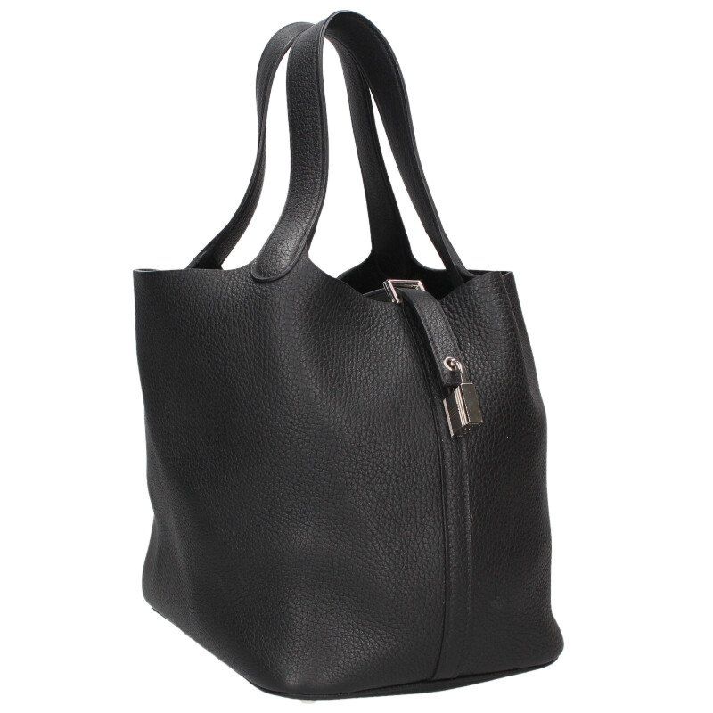 Hermes Picotin Lock MM Taurillon Clemence Noir Handbag MM