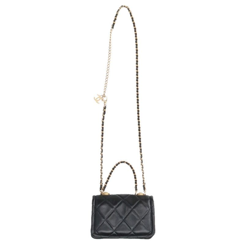Chanel Quilted Mini Lambskin Chain Shoulder Bag — view 2