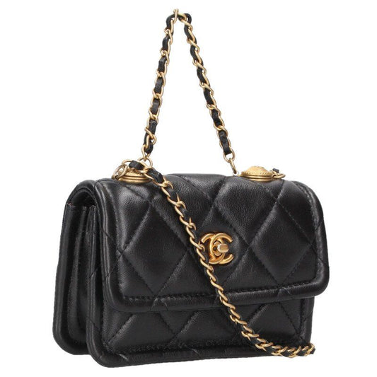 Chanel Quilted Mini Lambskin Chain Shoulder Bag