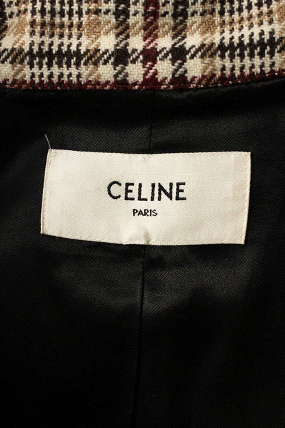 Celine Checkered Coat with Belt 36 — view 3