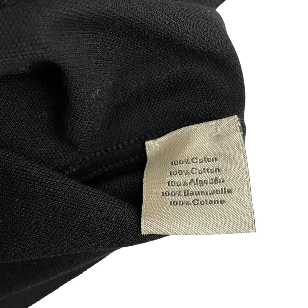 Hermes Embroidery Cotton Pique Crew Neck T-Shirt Black Short Sleeve Top — view 7