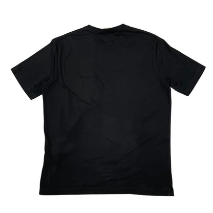 Hermes Embroidery Cotton Pique Crew Neck T-Shirt Black Short Sleeve Top — view 2