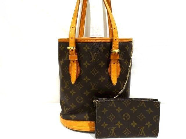 Louis Vuitton Petit Bucket Shoulder Bag Monogram PM