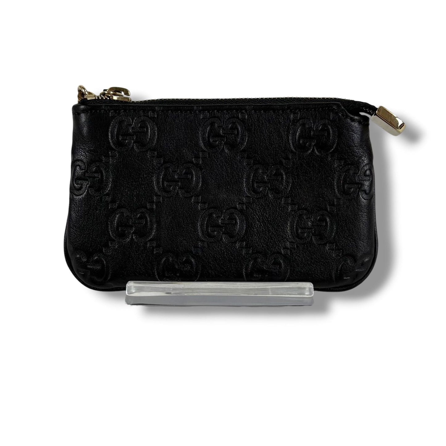 Gucci Micro Guccissima Key Ring Coin Purse Mini Wallet Black — view 4
