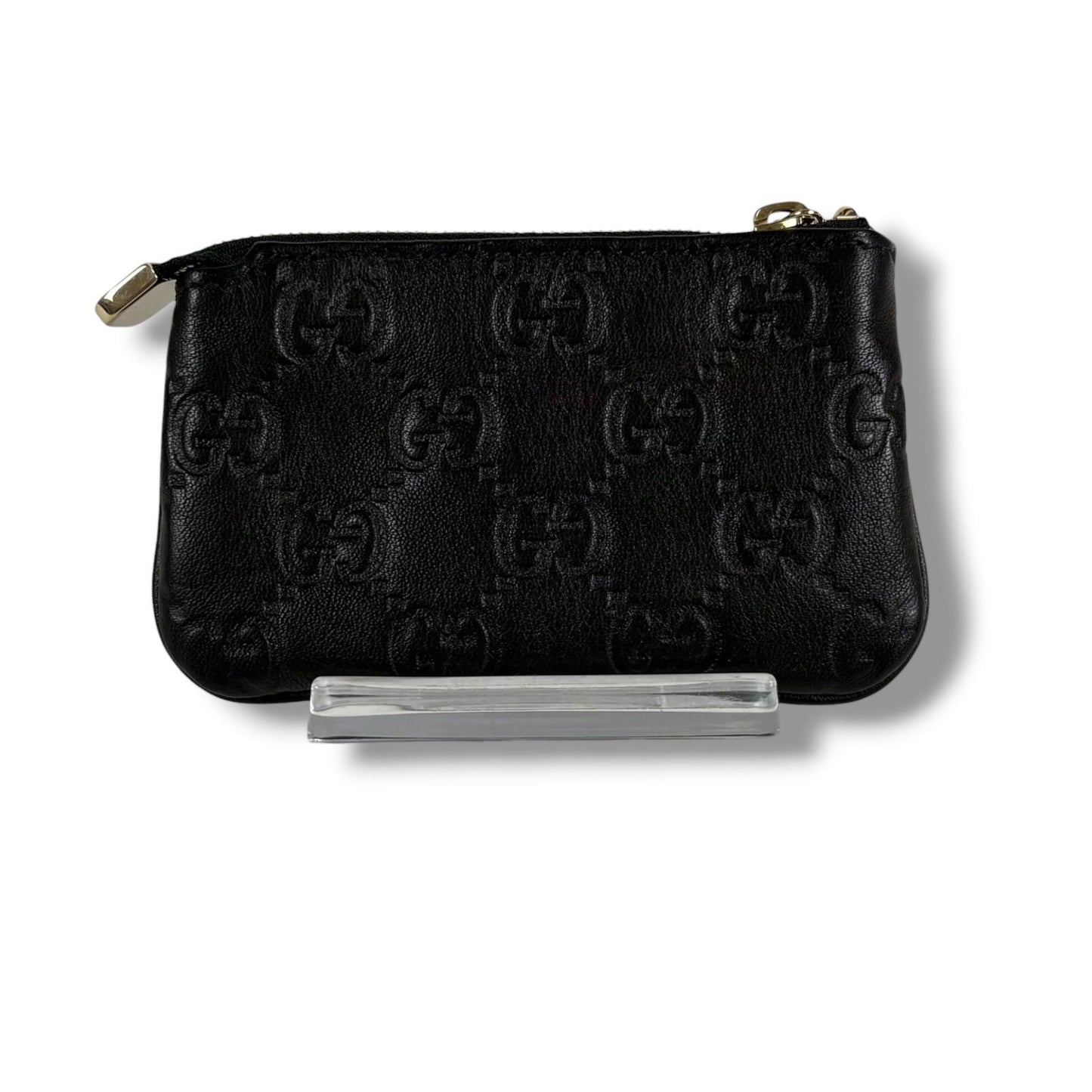Gucci Micro Guccissima Key Ring Coin Purse Mini Wallet Black — view 3