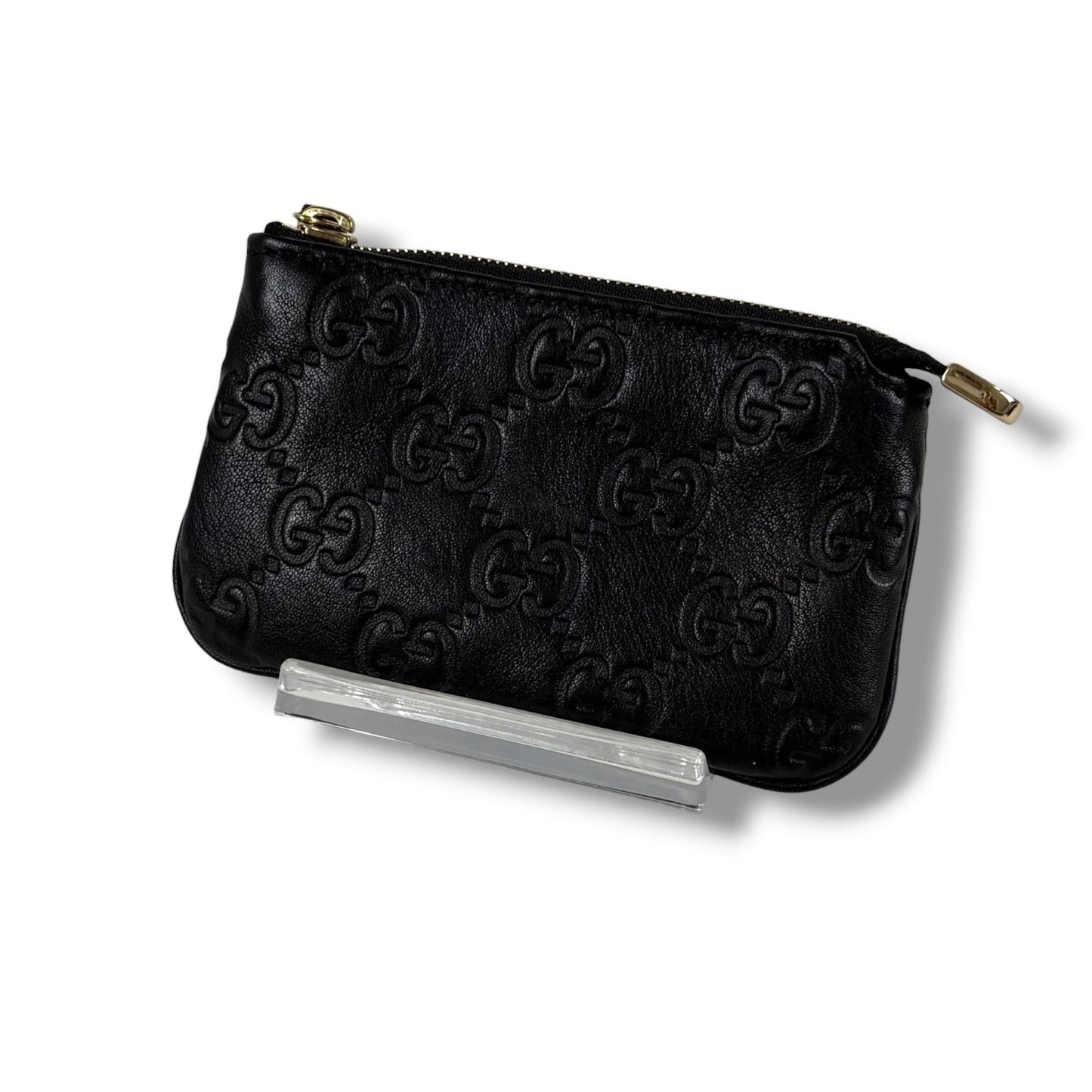 Gucci Micro Guccissima Key Ring Coin Purse Mini Wallet Black — view 2
