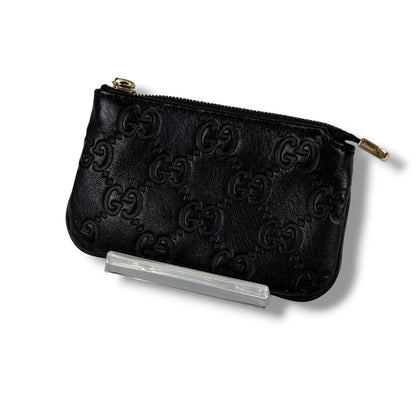 Gucci Micro Guccissima Key Ring Coin Purse Mini Wallet Black — view 2