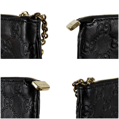 Gucci Micro Guccissima Key Ring Coin Purse Mini Wallet Black — view 6