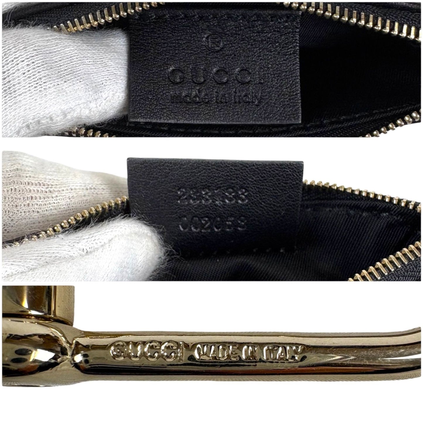 Gucci Micro Guccissima Key Ring Coin Purse Mini Wallet Black — view 9
