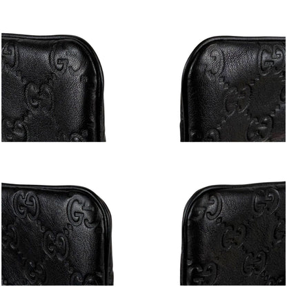 Gucci Micro Guccissima Key Ring Coin Purse Mini Wallet Black — view 7