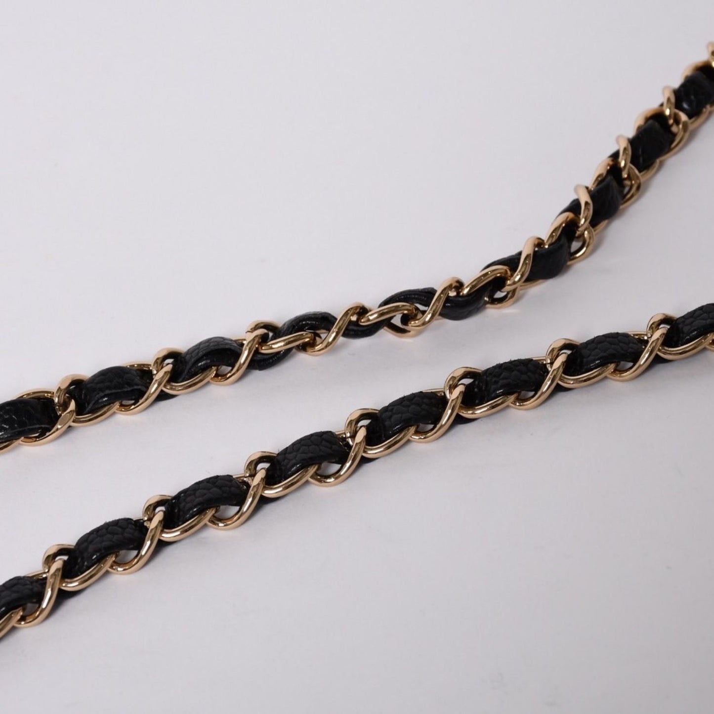 Chanel Mini Quilted Chain Shoulder Bag Caviar Leather Gold Black — view 7