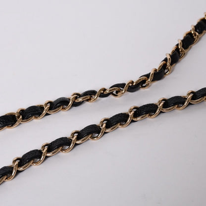 Chanel Mini Quilted Chain Shoulder Bag Caviar Leather Gold Black — view 7