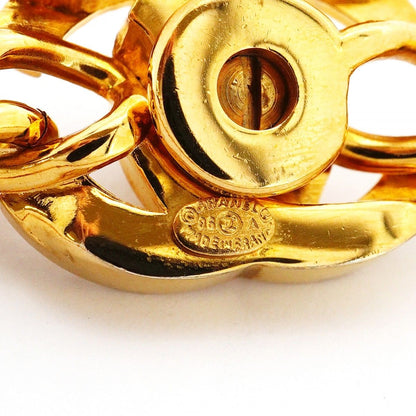 Chanel Necklace Vintage CC Logo Turnlock Gold Plated Line Stone — view 5