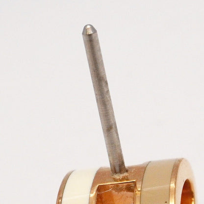 Hermes Earrings Pop Gold Plated White Beige Rose — view 9